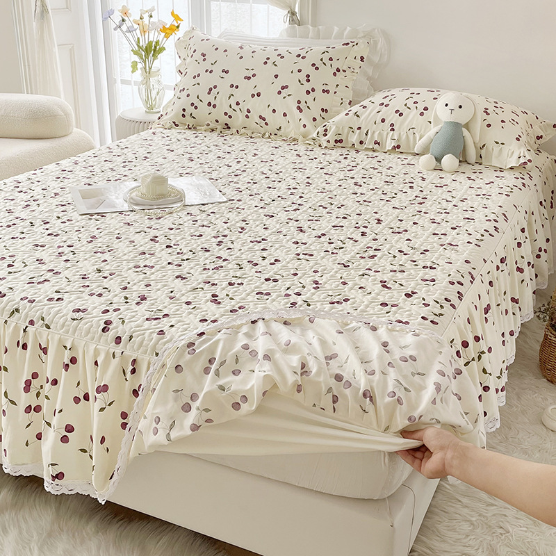 2025 nuevo estilo falda de cama de algodón funda de cama de algodón de una sola pieza sombrero de cama con falda cubierta de delantal de cama universal de cuatro estaciones