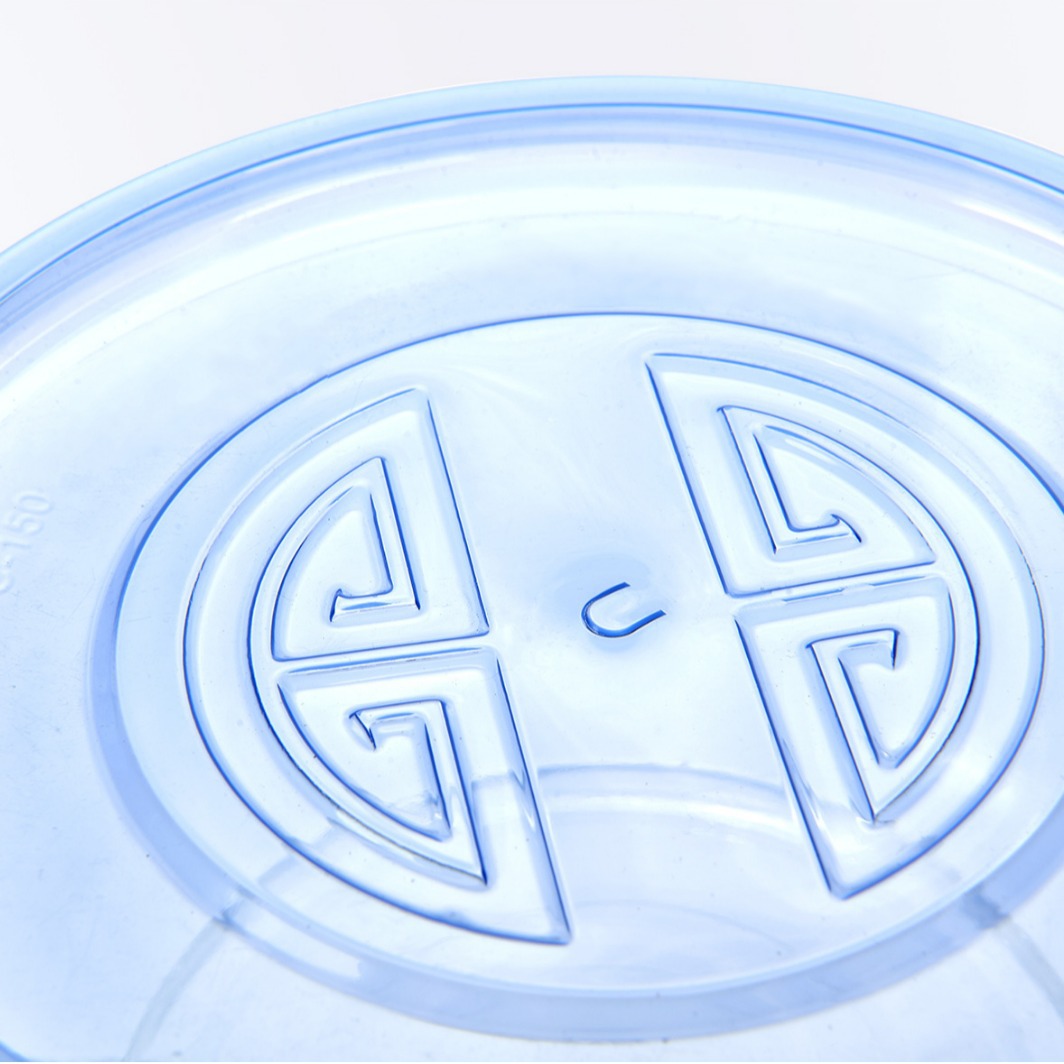 厂家直销120盖子蓝色透明盖子PP塑料一次性盖子内扣盖U形排气孔