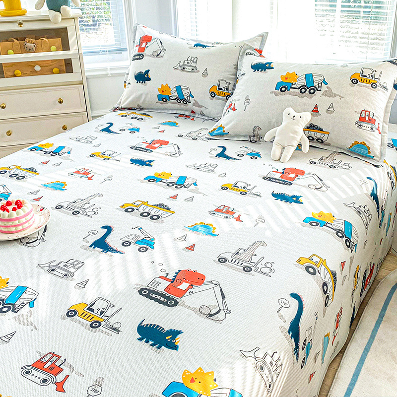 Sábanas de algodón 100% para niños de una sola pieza de algodón dibujos animados lindo ins dormitorio de estudiantes masculinos y femeninos dinosaurio único
