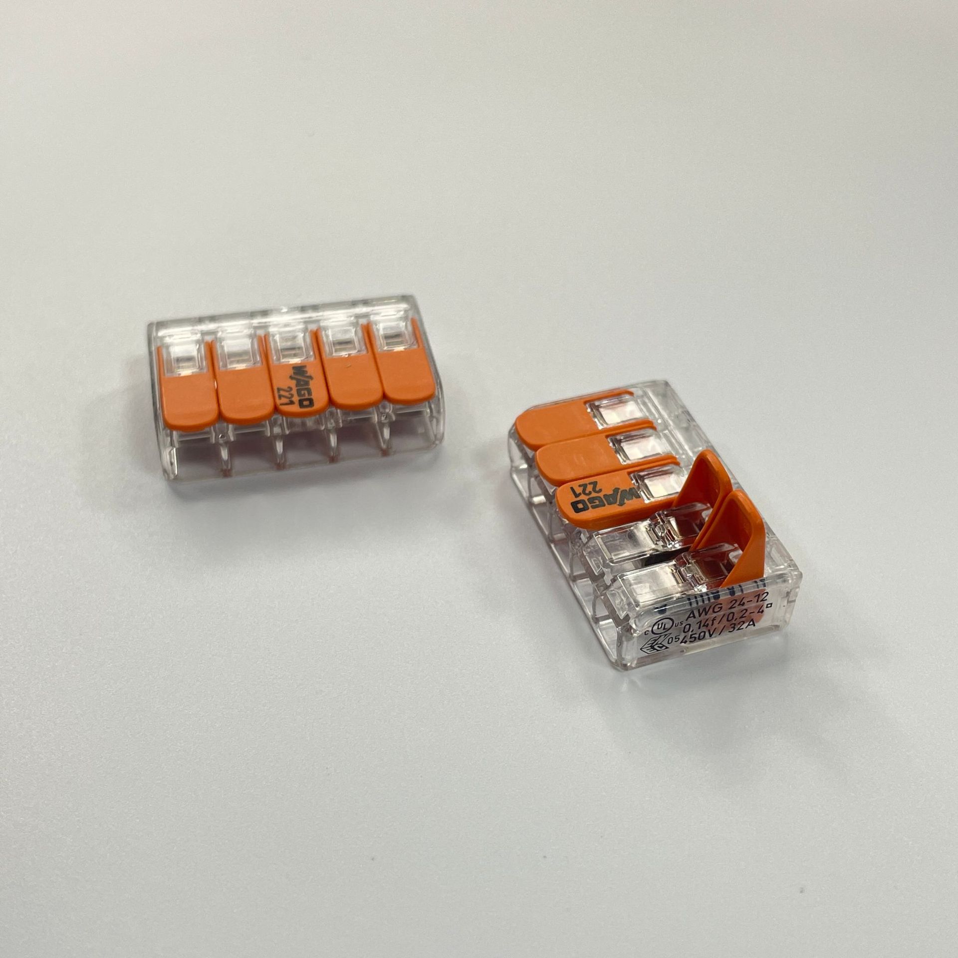 wago接线端子221-415快速电线连接并线分线神器快速绝缘弹簧式