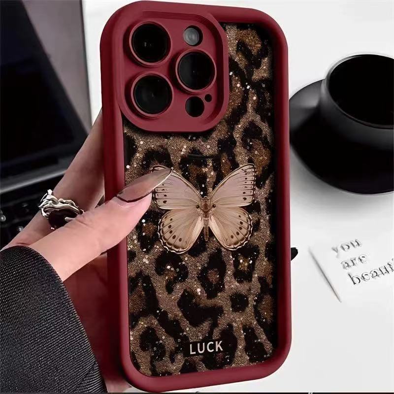La nueva escalera Sky Eye se aplica a la carcasa del teléfono iphone16pro Apple 15 mariposa 14 estampado de leopardo 13promax/12