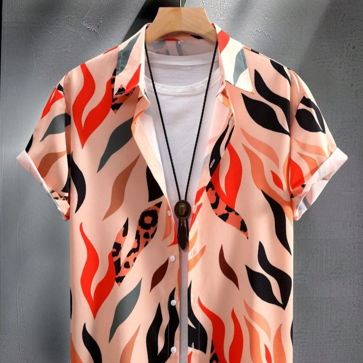 Supports Multi-Platform Dropshipping of New Cross-Border 3D Printed Short-Sleeve Pocket Shirts for Men, Summer Direct Sales from the Manufacturer