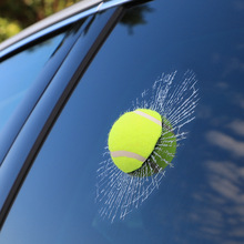 汽车3D立体网球仿真车贴个性创意贴纸足球篮球棒球玻璃外装饰车贴