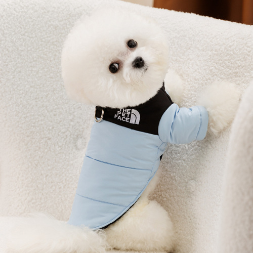 Puppy cotton coat, winter warm down cotton coat, kitten and puppy thickened two-legged traction pet clothing wholesale