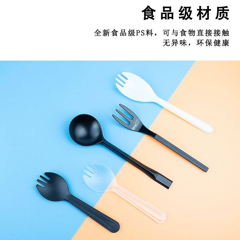 одноразовый пакет, plastic прозрачная черная ложка