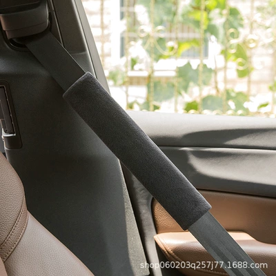 Car Safety Belt Shoulder Cover | Seat belt shoulder pad - simple-black-length-305cm