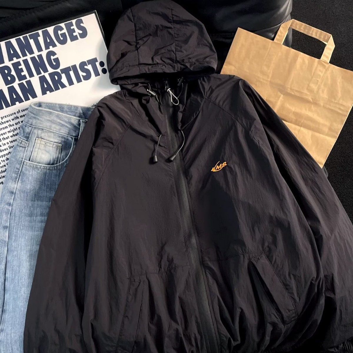 2025 Spring and Autumn Men's Stylish Jacket, Ins High Street Trendy Brand, Hong Kong Style, Japanese Harajuku Style, Korean Version, Loose Fit Jacket