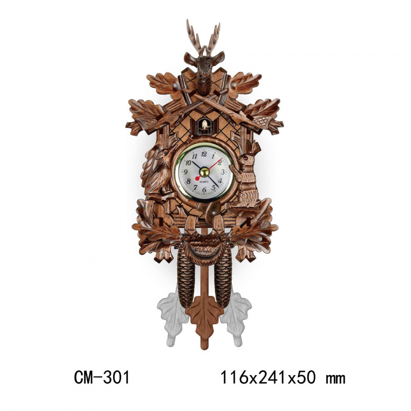 Reloj de pared nórdico retro de madera de tiempo reloj colgante de cuco reloj despertador reloj por hora estilo de sala de estar