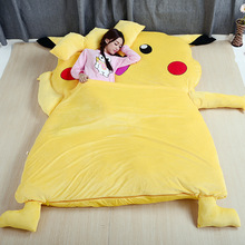 顺绮利可爱卡通公仔皮卡丘毛绒床睡垫懒人沙发榻榻米睡袋床垫龙猫
