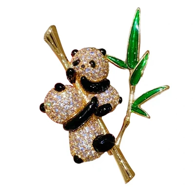 Panda Bamboo Brooch, National Style: Yaxa sancaqları