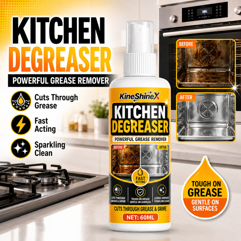 Kineshinex Kitchen Heavy Grease Cleaner Quickly Dissolves Stubborn Grease from Stoves and Range Hoods Without Damaging Kitchen Utensils