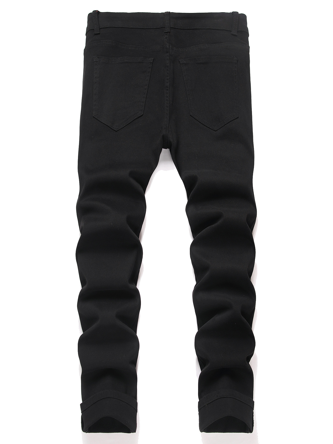 Herren Jeans Mit Strass Im Ripped Design Stretch Für Männer_voghion.com