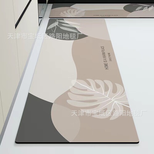 Kitchen mat household anti-slip anti-oil anti-fall floor mat washable reusable ground padding carpet water-absorbent foot mat