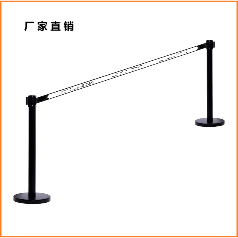 黑色铁烤漆隔离带围栏 商场护栏 电梯口排队栏杆 银行大堂栏杆厂