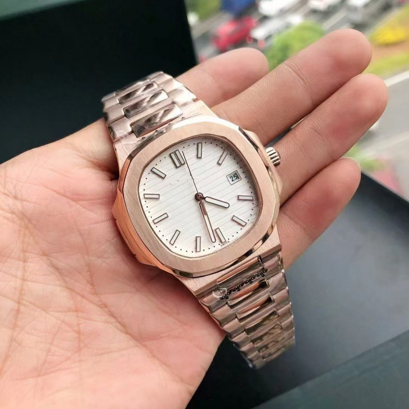 Guangzhou West Station Direct Sales Nautilus Fully Automatic Mechanical Watch Men's Stainless Steel Foreign Trade Wholesale Dropshipping Recruiting Agent Calendar