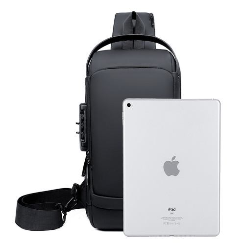 Waterproof Men's Motorbike Bag Password Anti-Theft Chest Bag Men's Bag Single-Shoulder Bag Sports Single-Shoulder Casual Multi-Function Crossbody Bag