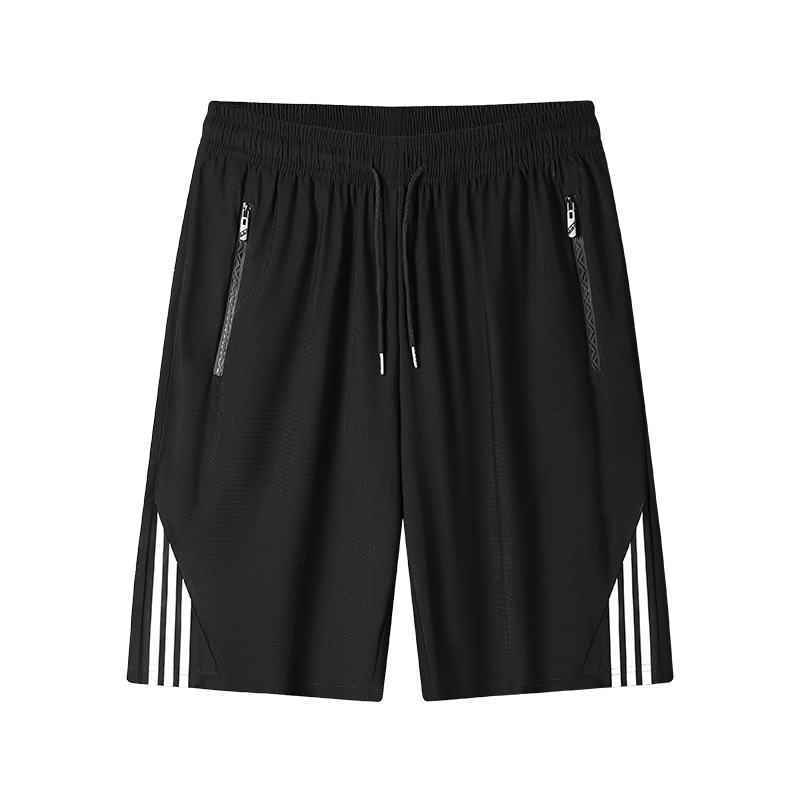 Pantalones cortos de secado rápido de seda de hielo para hombres de verano delgados ociosos transpirables, pantalones cortos deportivos de aire acondicionado secado rápido
