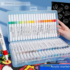 丙烯馬克筆套裝批發兒童學生美術專用48色防水不掉色不透紙可疊色