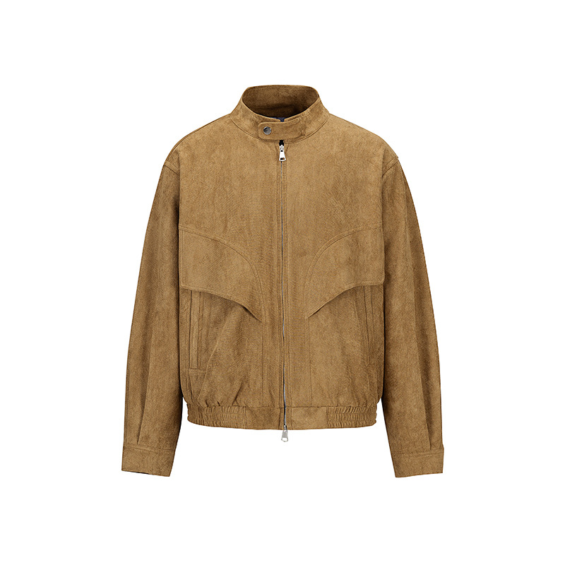 Wuhang 25 Autumn New Japanese Retro Trend Large Pocket Workwear Stand Collar Jacket Men's Casual Coat Wt13