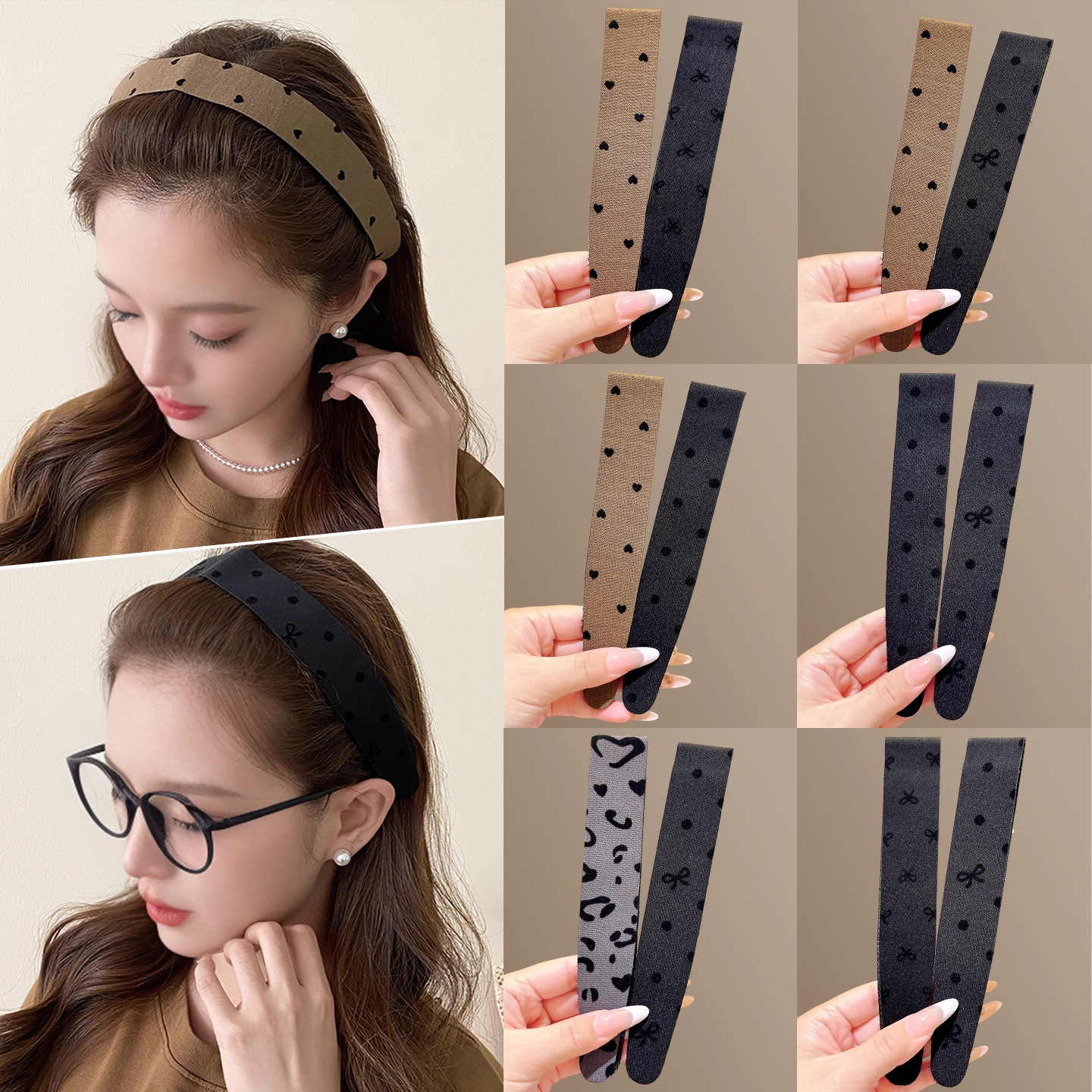 Velcro cinta de cabello frangeas de cabello roto acabado artefacto de publicación diaria uso exterior de banda de cabello universal fuera de la red banda de cabeza roja