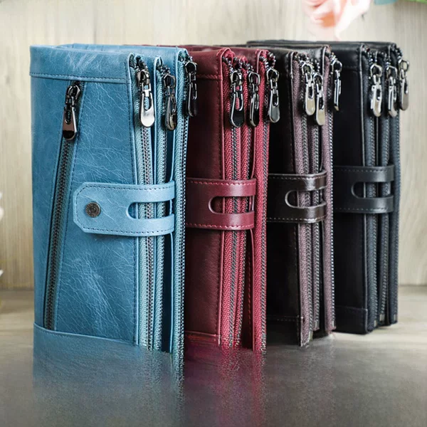 Black Angel Export Ebay Supply Rfid Anti-Theft Genuine Leather Women's Wallet 70% off Buckle European and American Women's Wallet