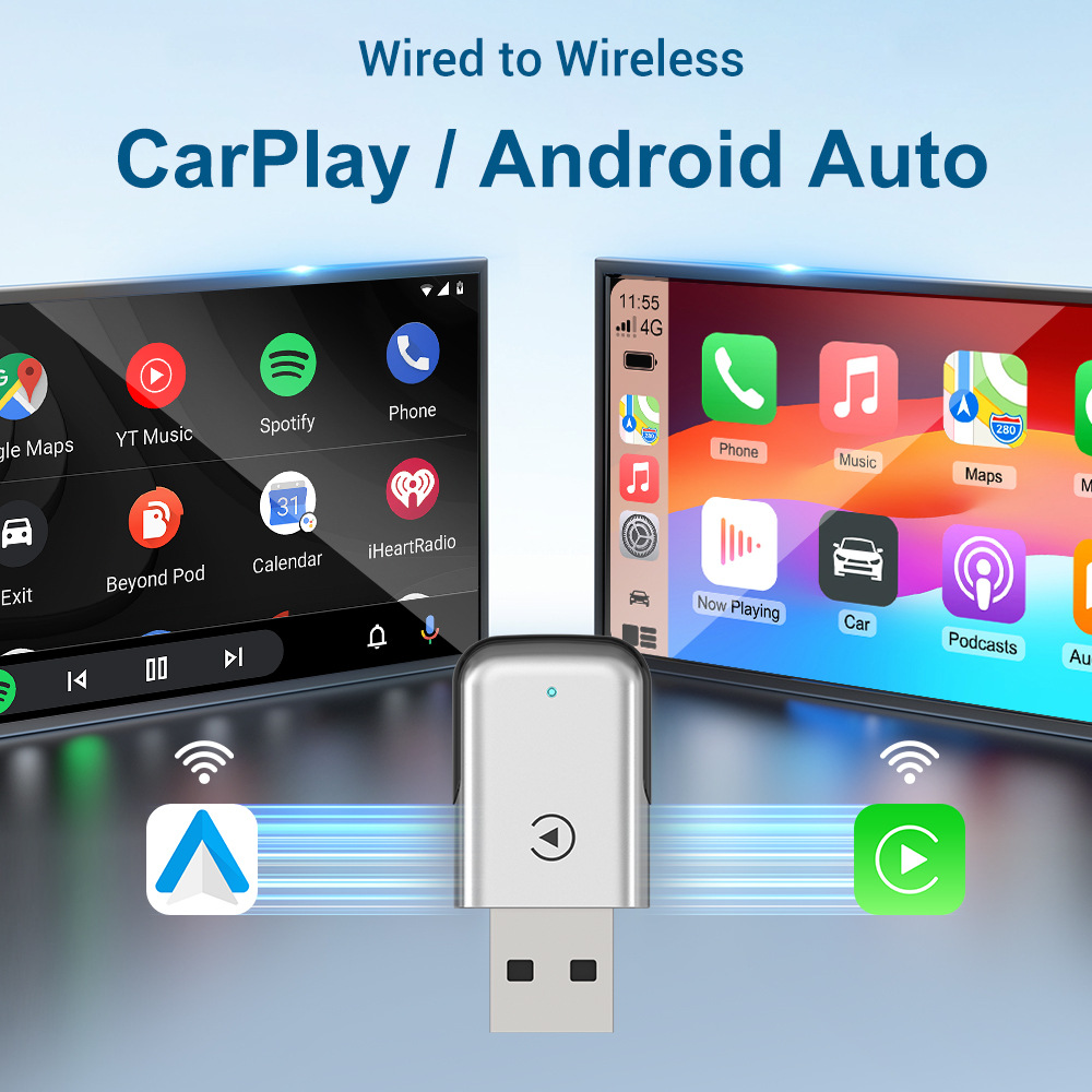 Cross-Border Carplay Box Wired to Wireless Box, Apple Android Auto Car-Machine Connectivity Box, Smart Adapter
