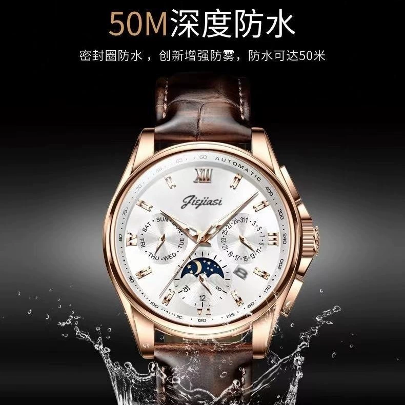 Waterproof календарь, стильные Swiss часы, полностью автоматические