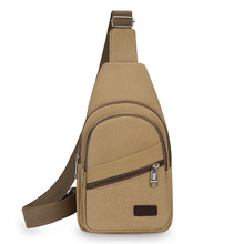 跨境时尚帆布胸包男士休闲单肩包斜跨新款背包潮腰包斜挎包批发