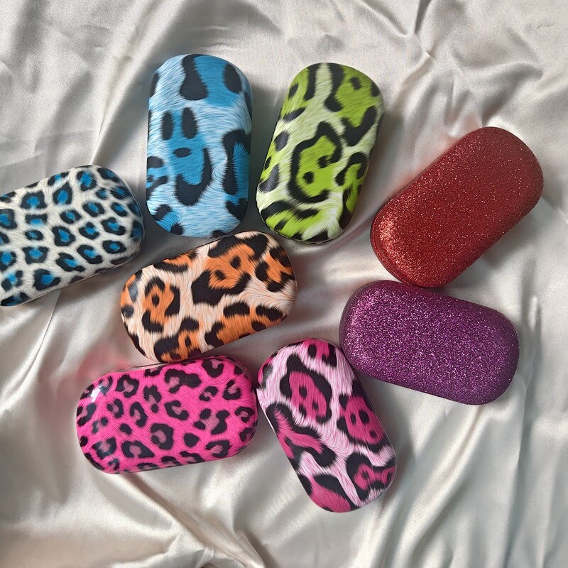 Leopard Print Contact Lens Case, Personalized Beauty Lens Case, Frosted Shiny Companion Case, Portable Dual Case, Care Box 301