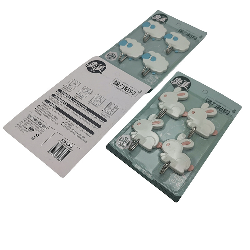 L6333 9060 cuatro ganchos adhesivos fuertes ganchos adhesivos toallas de baño ropa mochila escoba ganchos adhesivos sin clavos