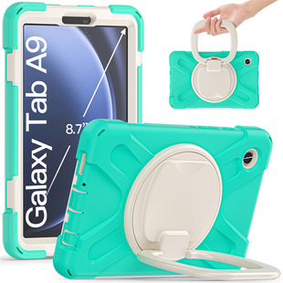 Applicable to Samsung Tab A9 X110 strap tablet case silicone PC rotating bracket drop-resistant shell A9Plus X210