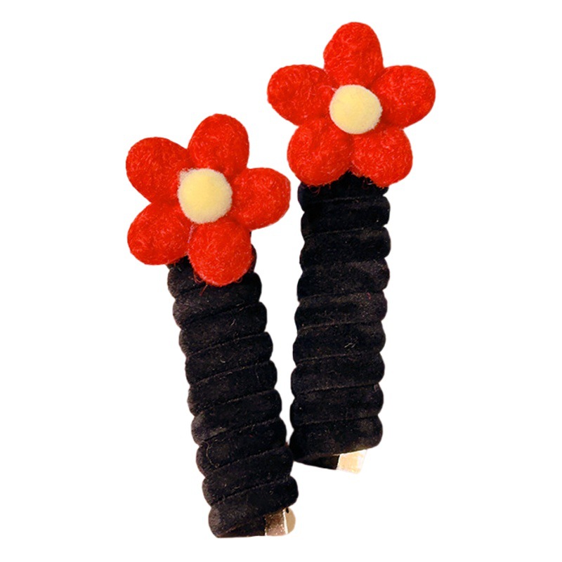 Felpa Año Nuevo accesorios para el cabello para niños línea telefónica rica banda para el cabello cuerda para el cabello Velvet Cherry Bow banda de goma banda para el cabello