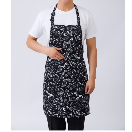 Chef's Apron Hotel Restaurant Canteen Workwear Apron Coffee Shop Dining Restaurant Male and Female Neck Apron Wholesale