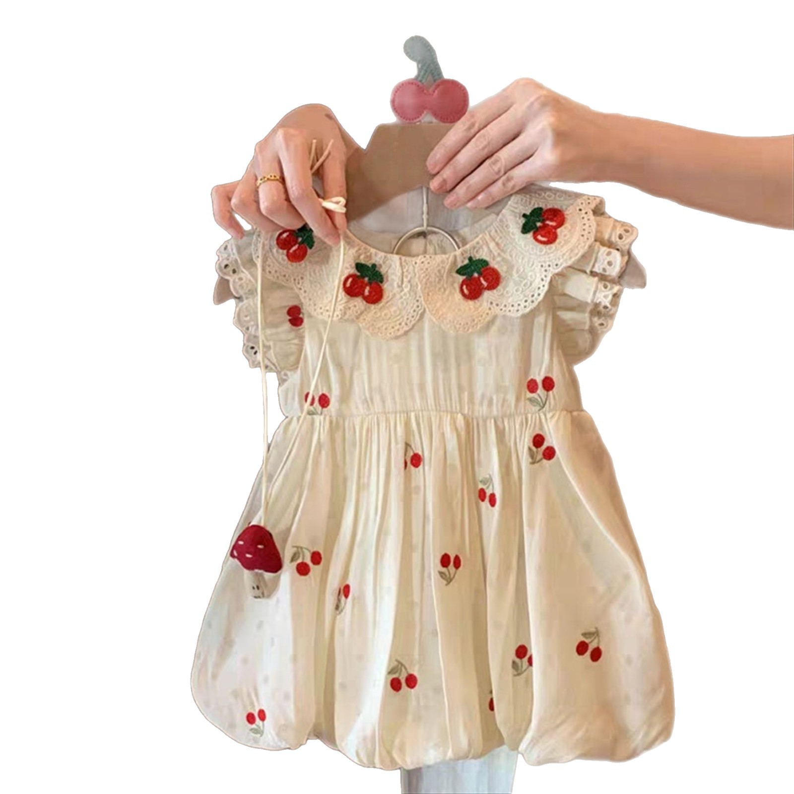 Vestido dulce de siete niñas con limón salado, verano 2025, nuevo estilo, niña, bebé, estilo occidental, falda de cereza fresca pequeña