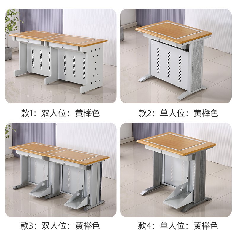 Flip Computer Desk Embedded Folding Computer Hidden Desk School Multimedia Electronic Classroom Computer Room Computer Training Desk