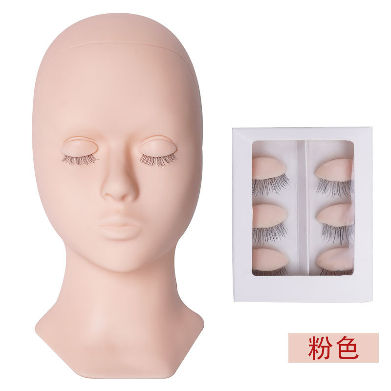 Molde de cabeza de entrenamiento con pestañas cabeza desmontable molde injerto pestañas reemplazable párpado práctica cabeza modelo pestañas cabeza