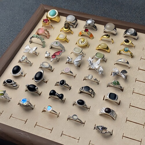 Modern Chinese-style national trend agate gemstone ring for women, s925 pure silver open-ended, does not fade, retro style, high-end light luxury finger ring