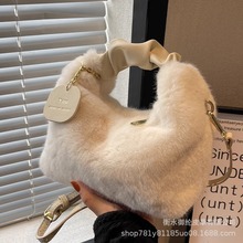 厂家批发毛绒手提包包女2024新款时尚春夏毛毛包 小众链条斜挎包