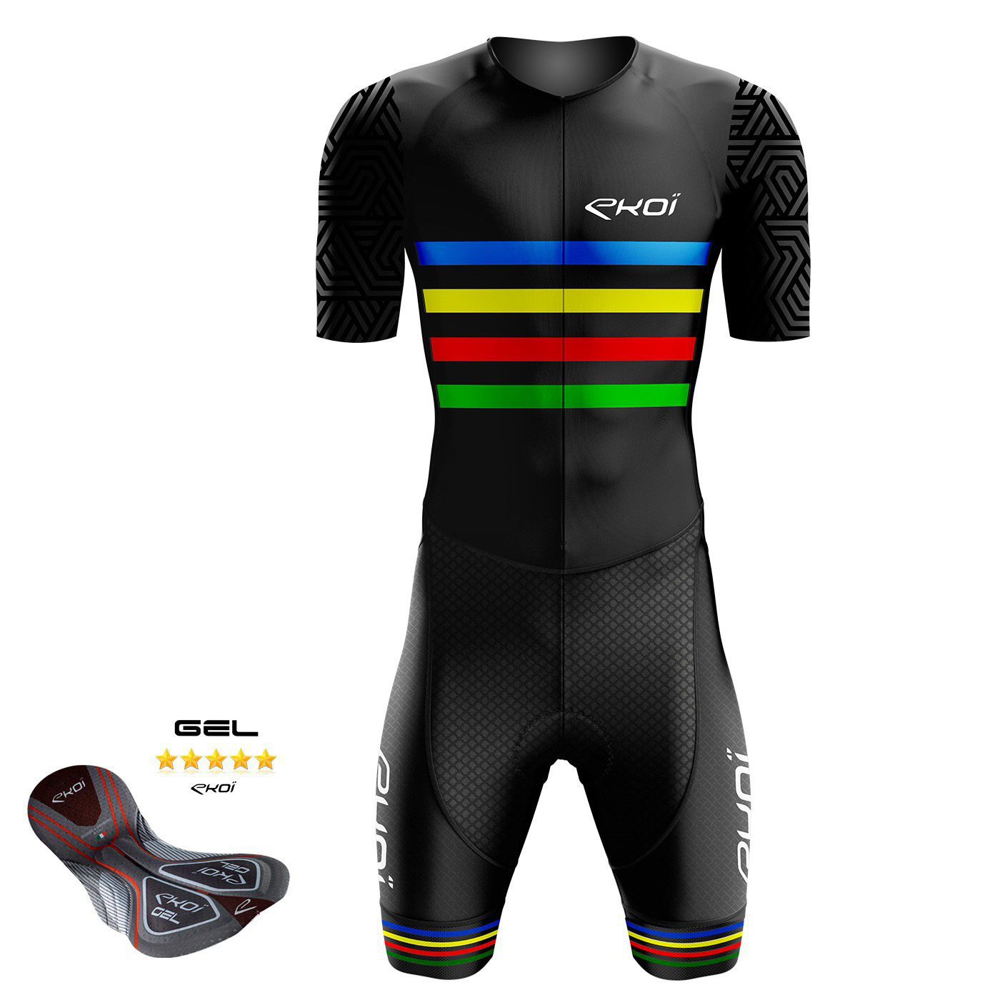 Ekoi Men's Short-Sleeved Spring and Summer New Cycling Jersey Jumpsuit Breathable