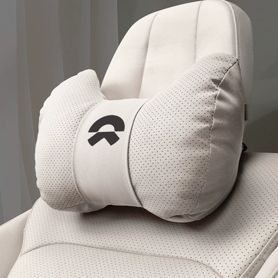 Neck Pillow, Car Seat | Headrest - horn-style-off-white-nio-headrest-set