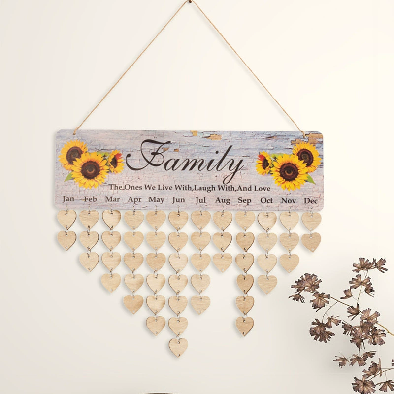 Трансграничные друзья деревянный календарь список День Рождения Вечеринка украшение дома кулон креативный кулон домашний деревянный знак