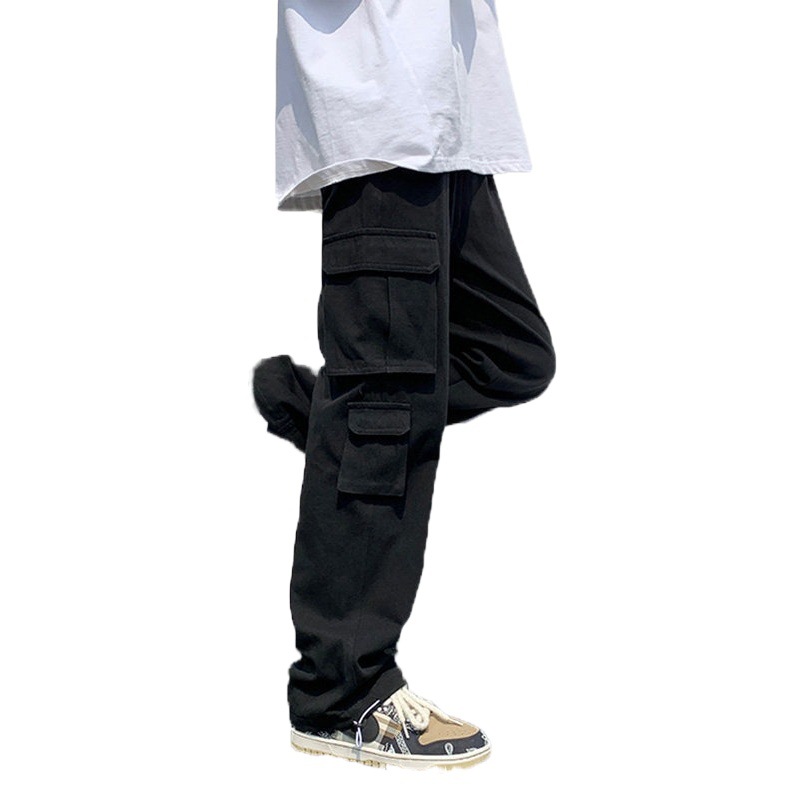 [SHOPEE caliente] PH transfronterizo algodón blanco suelta multi-bolsa estilo funcional de los hombres monos Casuales