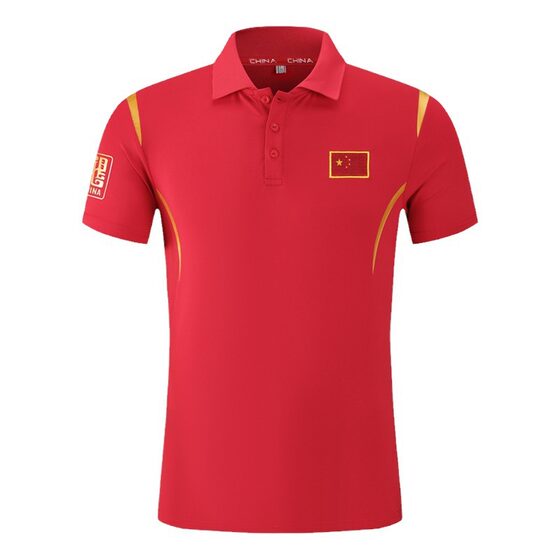 China National Team Sports T-shirt Football Referee Quick-drying Short-sleeved Wushu Taekwondo Swimming Coach polo shirt