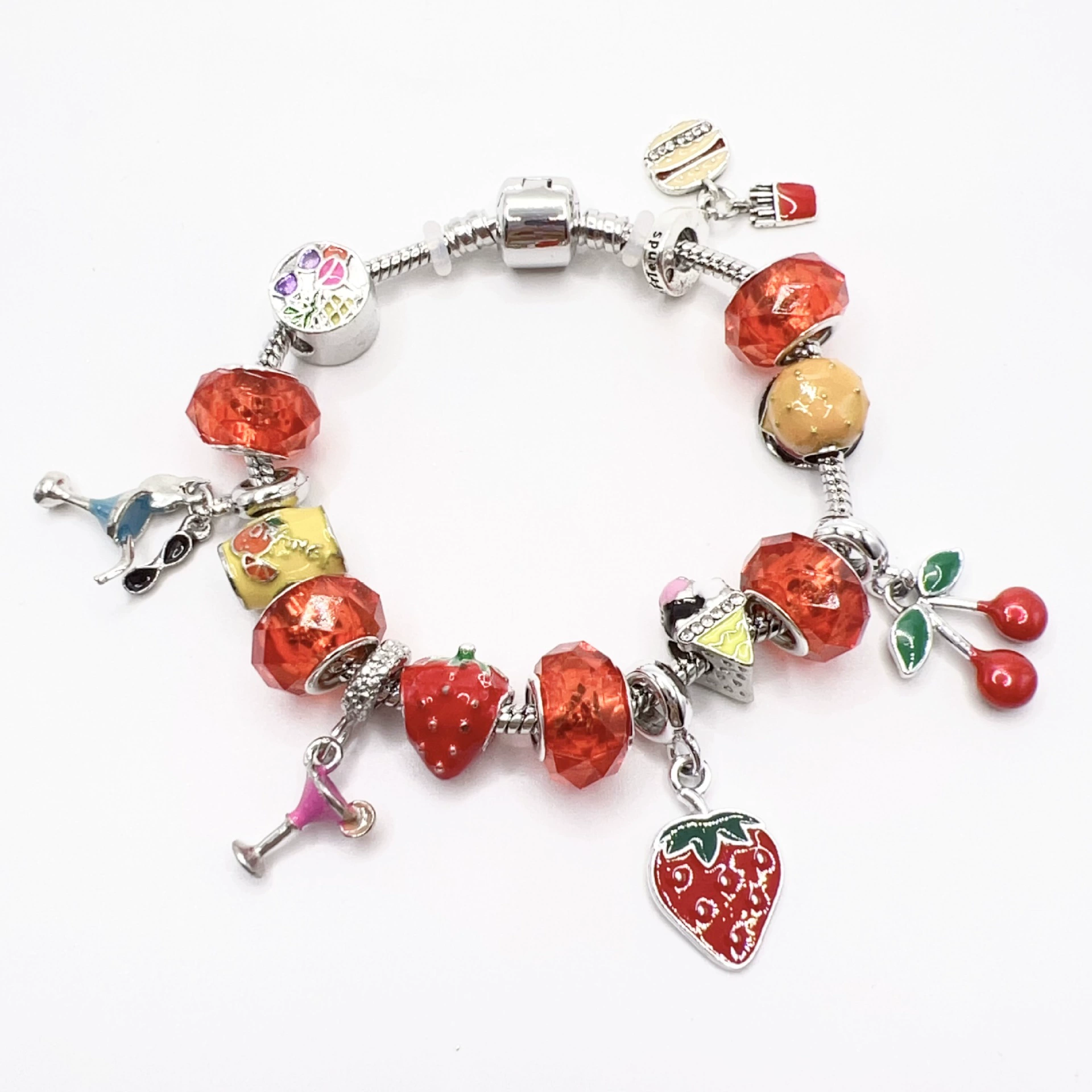 Красная клубника, браслет из бусин, бусин bracelet, европейский стиль, ручной работы