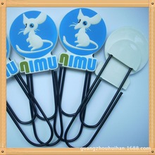 厂家供应PVC软胶入色回形针书夹 磁性冰箱贴书签 硬纸卡书签