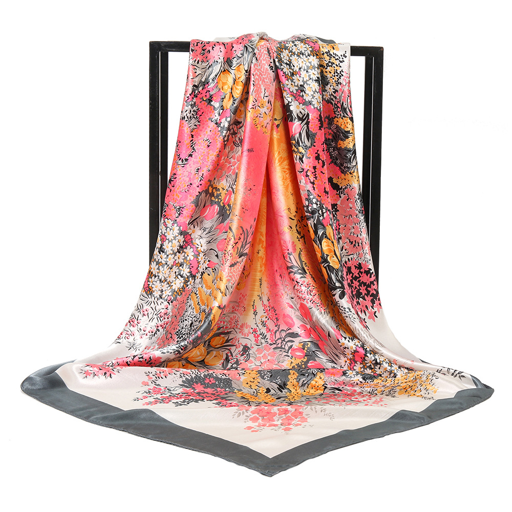 Women's Elegant Flower Polyester Printing Scarf display picture 3