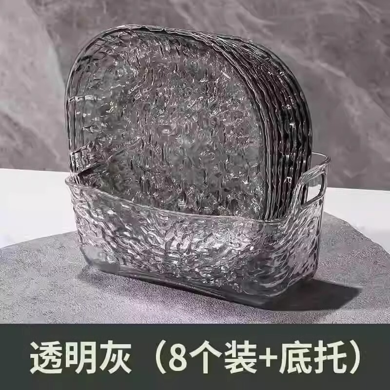 家庭用の骨を吐く皿は軽くて豪華でシンプルな氷河の紋様の食卓のごみの皿のネットの赤い透明なデスクトップの果物の皿の小さい皿です。|undefined
