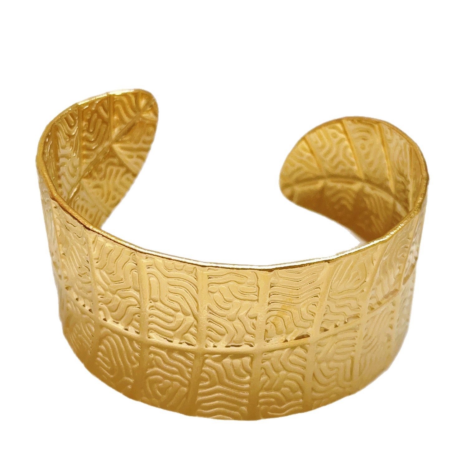 Brazalete de acero inoxidable transfronteriza europea y americana ancha ajustable para mujeres exageradas sensación de alta calidad joyas de brazalete de apertura dorada