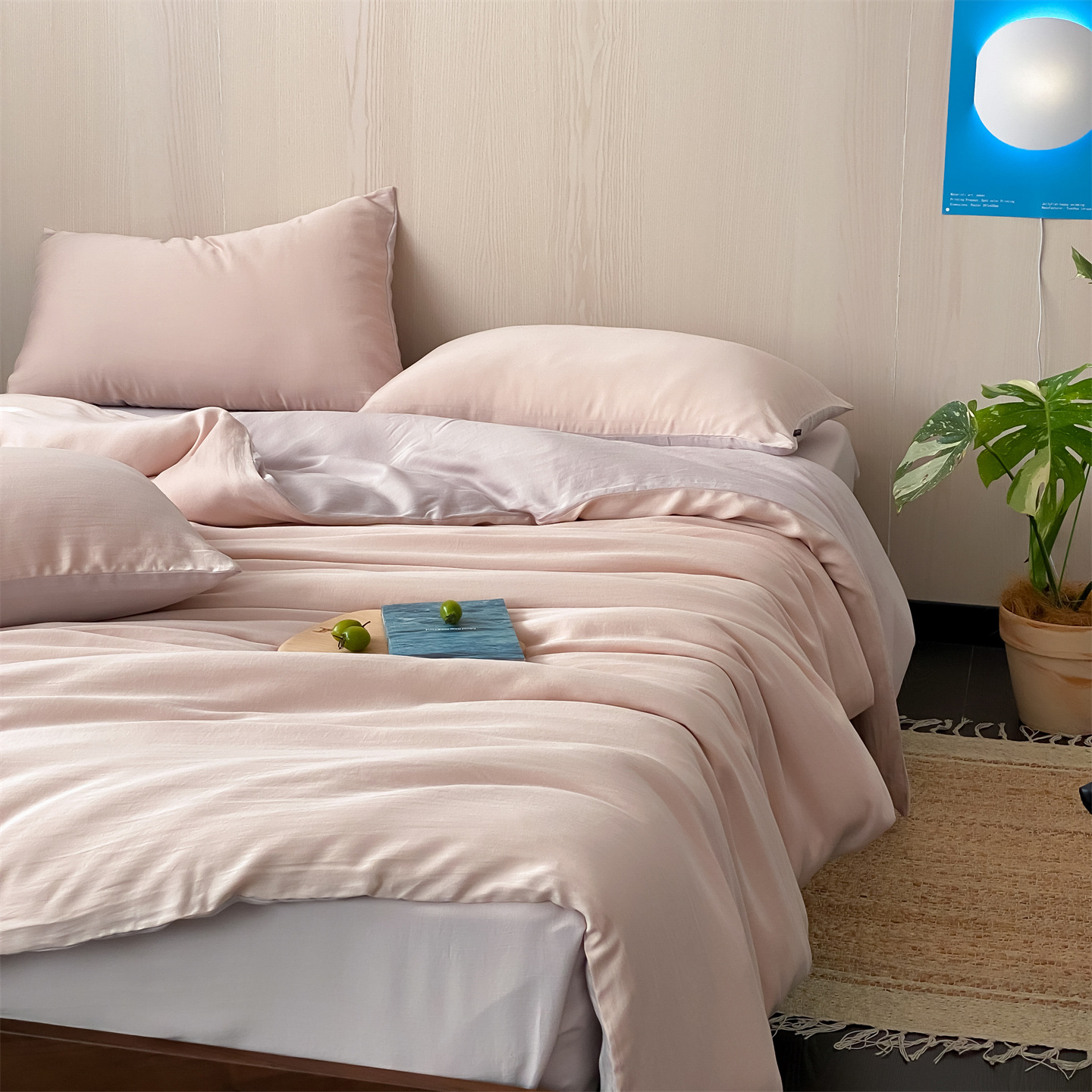 Conjunto de cama lenzing tencel com capa de edredão e lençol_voghion.com