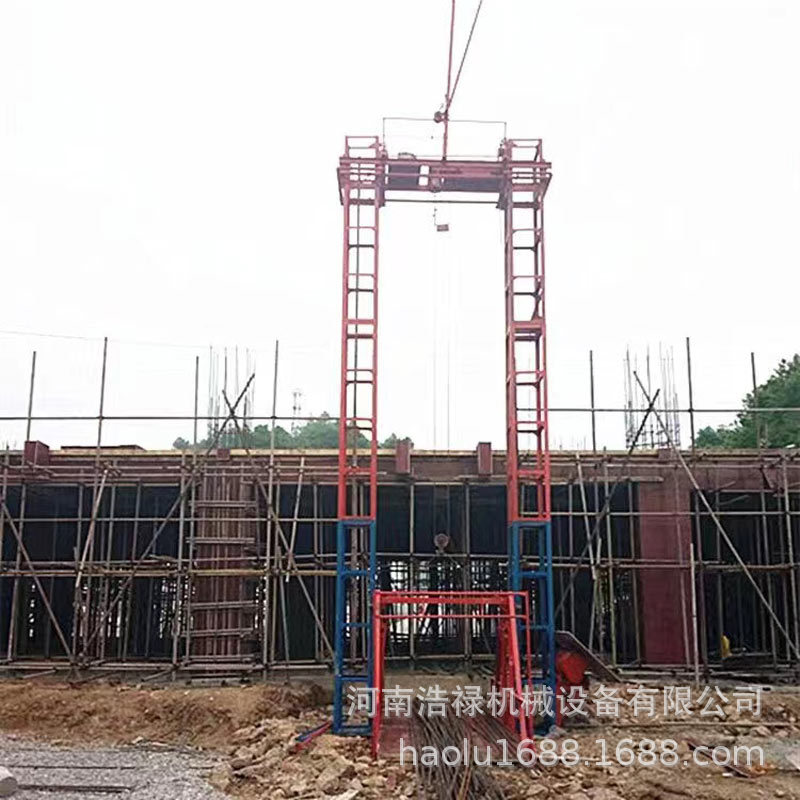 高层楼房提料龙门架上料设备 建筑盖房石子水泥运输吊篮式龙门架